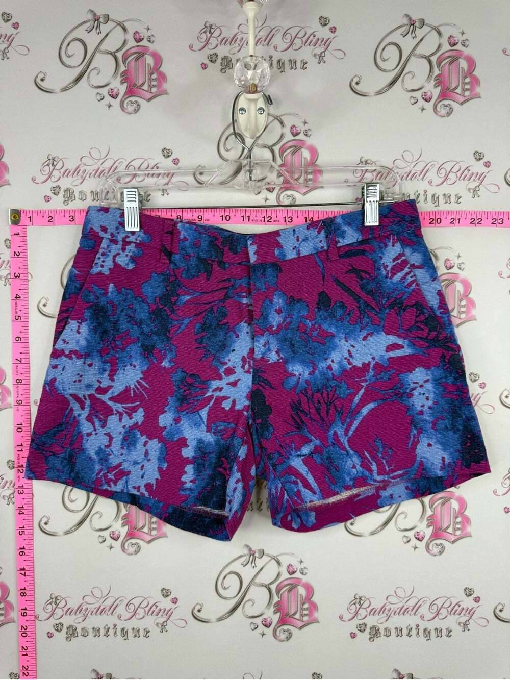 Banana Republic shorts Floral Jacquard Shorts in Magenta purple pink and Blue